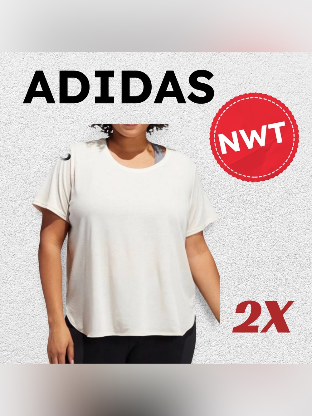 🇩🇪🆕NWT ADIDAS | 2X | Normcore Neutral Cream AeroReady Training & basic Tee